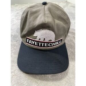 Fayettechill Hat Cap‎ Mens OSFM Snapback Gray Outdoor Camping Patch Bear